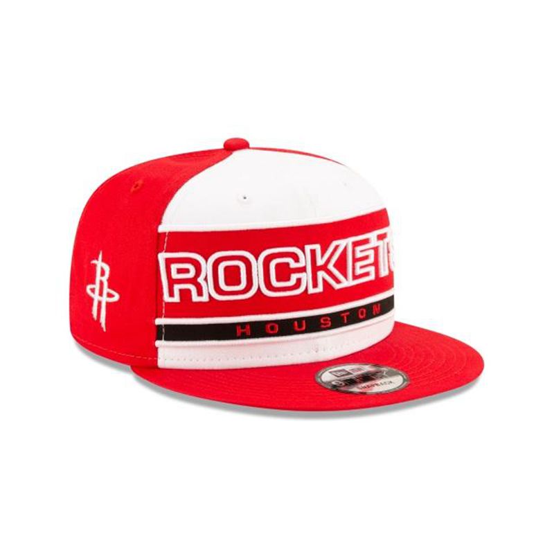 NBA Houston Rockets Stripe 9Fifty Snapback (ELB0498) - Red New Era Caps